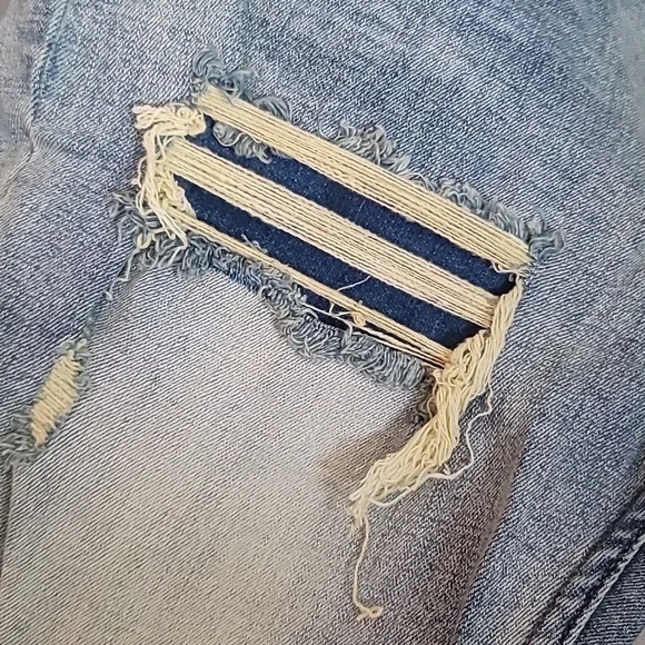 SERENEDE Patchwork Streetwear Earth Tone Serenity Prayer Distressed Skinny Jeans - Picture 10 of 16